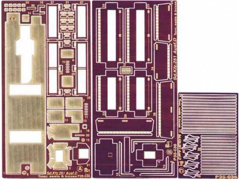 Sd.Kfz. 251 Ausf.D - floor, boxws &amp; seats Tamiya - image 1