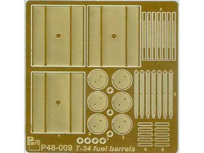 T-34 round fuel barrels Tamiya - image 1