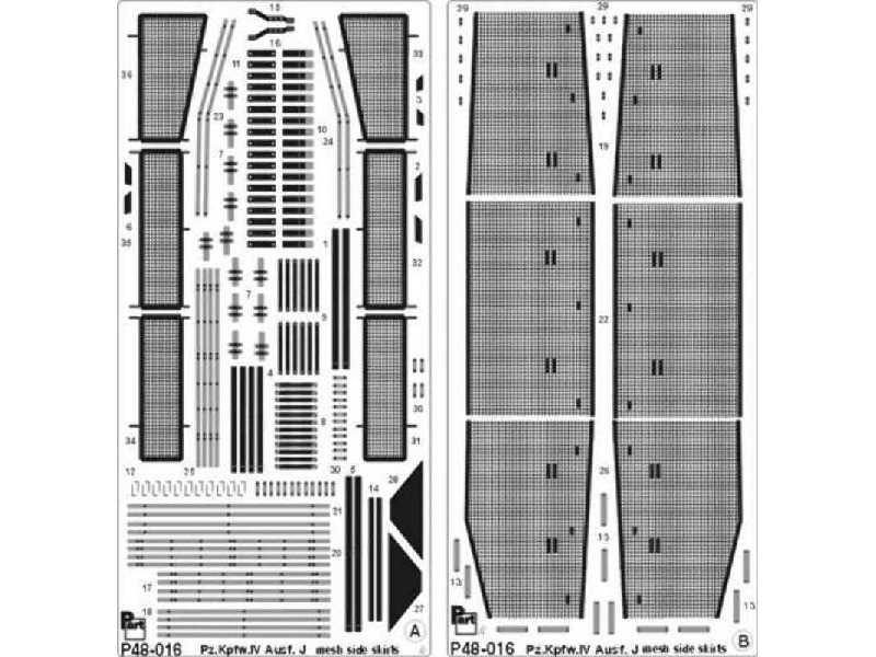Pz.Kpfw.IV Ausf.J mesh side skirts Tamiya - image 1