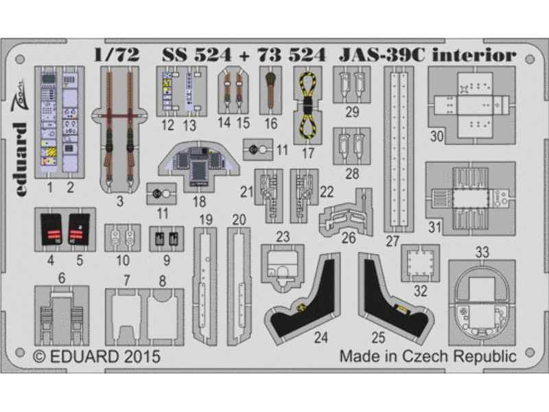 JAS-39C interior S. A. 1/72 - Revell - image 1