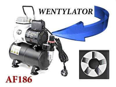 AF186 oil-less airbrush compressor with tank w/FAN - image 1