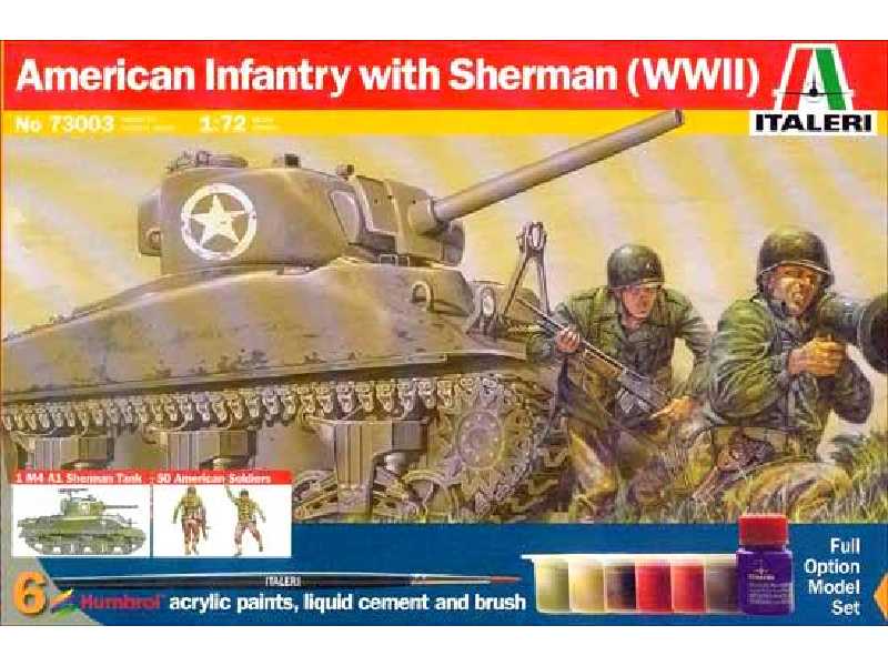Amerykanska piechota i Sherman w/Paints and Glue  - image 1