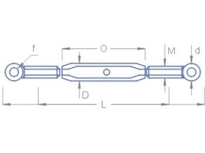 Turnbuckle: M2 O: 16 L-min: 24 L-max: 36 D/d: 3 - image 2