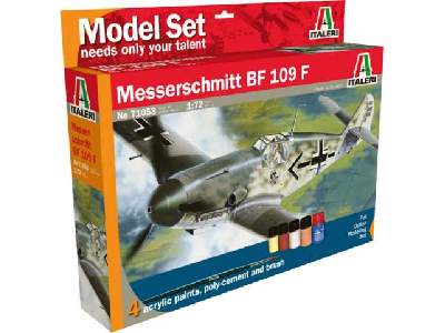 Messerschmitt Bf-109 F2/4 w/Paints and Glue - image 1