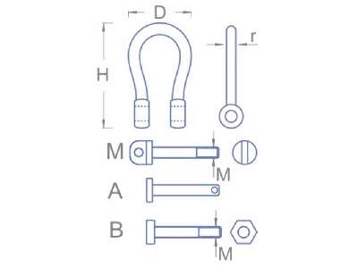 Shackles H: 7,6 D: 4,6  Type: A r: 1,0 - image 2