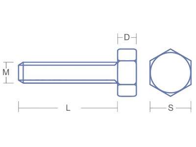 Hexagon bolts M1,0 L: 3,0 D: 0,8 S: 2 - image 2