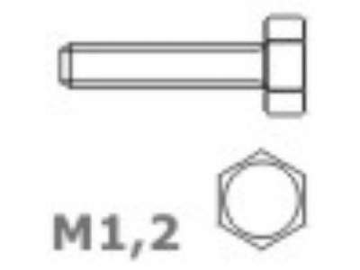 Hexagon bolts M1,2 L: 3,0 D: 0,8 S: 2 - image 1