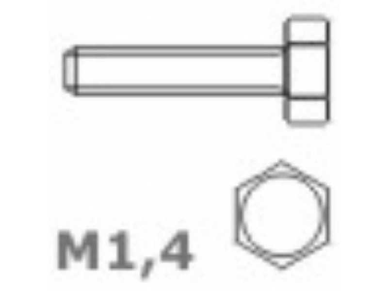 Hexagon bolts M1,4 L: 4,0 D: 0,8 S: 2 - image 1