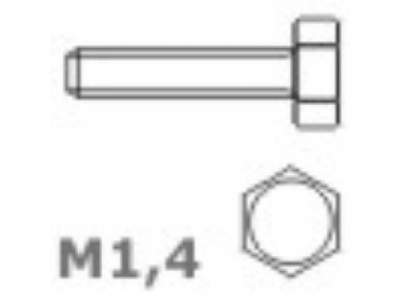 Hexagon bolts M1,4 L: 10,0 D: 0,8 S: 2 - image 1