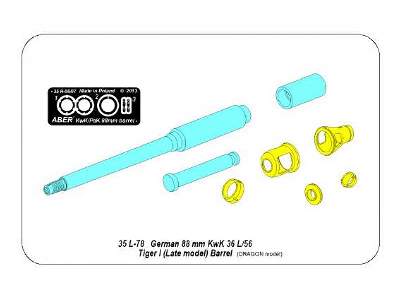 88mm KwK36/L56 barrel for German Tank Tiger I, Ausf. E  - image 7