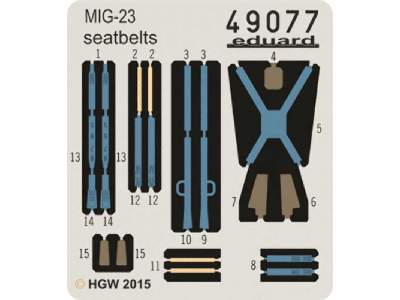 MiG-23 seatbelts FABRIC 1/48 - Trumpeter - image 1