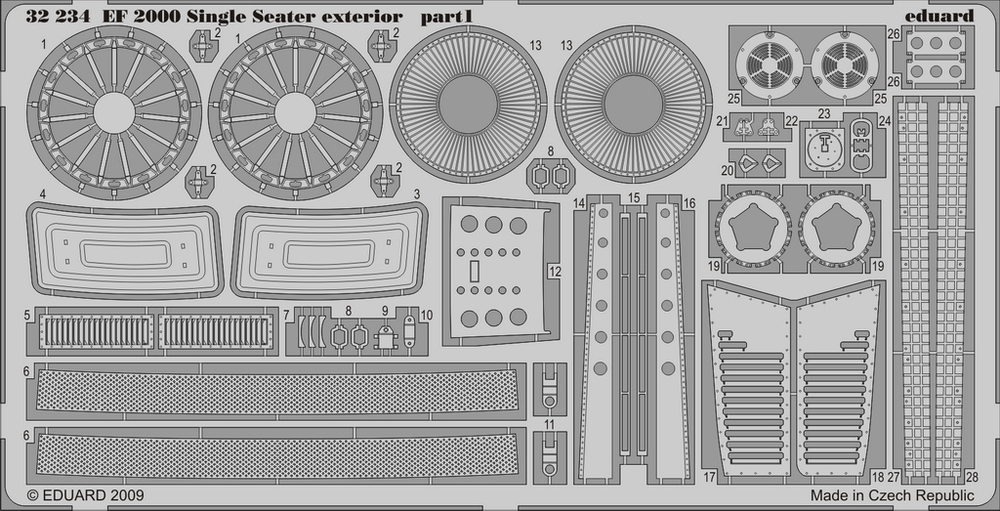Eduard 32234 1//32 Aircraft EF2000 Exterior for Trumpeter