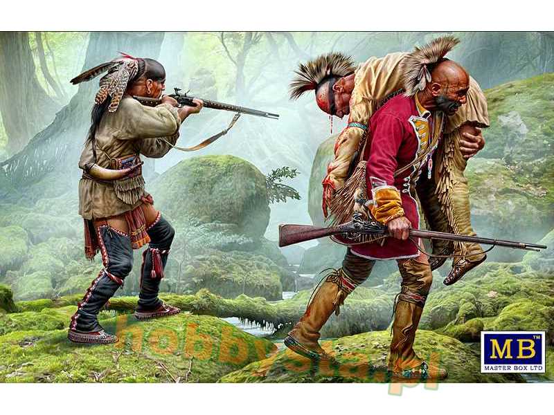 MASTER BOX LTD Figurine Mignature Wounded Brother Indian Wars Series 2 XVIII Century Kit No