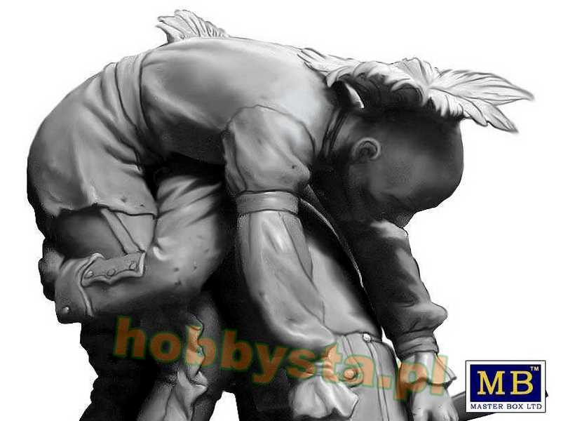 MASTER BOX LTD Figurine Mignature Wounded Brother Indian Wars Series 2 XVIII Century Kit No